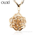 OUXI Best Selling Fashion Female Jewelry 18K Gold Long Chain Rose Pendant Sweater Necklace Chain